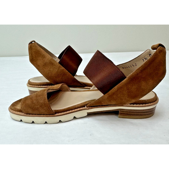 Stuart Weitzman The Topical Elastic Saddle Suede Strappy Sandals Boho 7.5 - Picture 2 of 9